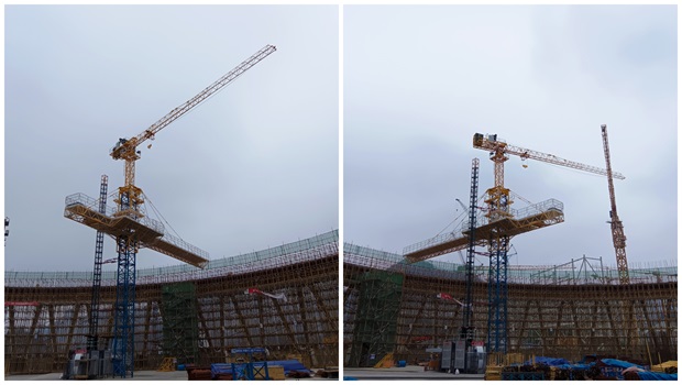 CABR/M provides lifting and transportation equipment for cooling tower construction, for the off-site reconstruction project of Guizhou Zhijin Power Plant.