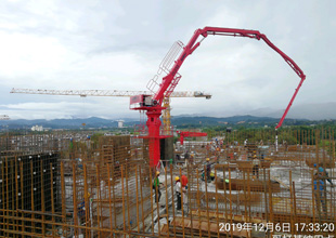 Floor-Fixed Self-Climbing placing boom