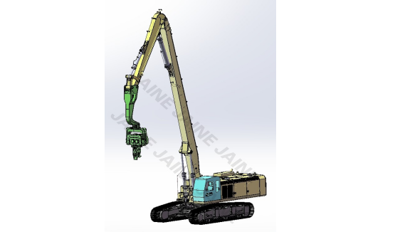 Hydraulic vibratory pile hammer for excavator