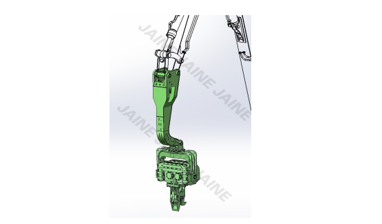 Hydraulic vibratory pile hammer for excavator
