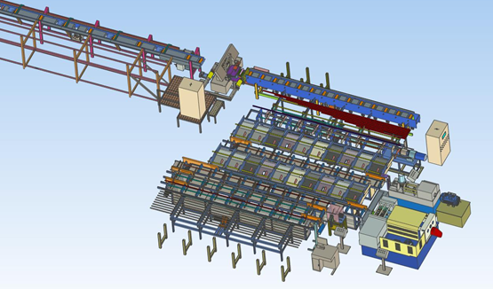 Fully automatic mortar anchors rod for tunnel support usage processing production line