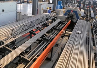 Fully automatic hollow anchors rod for tunnel support usage processing production line